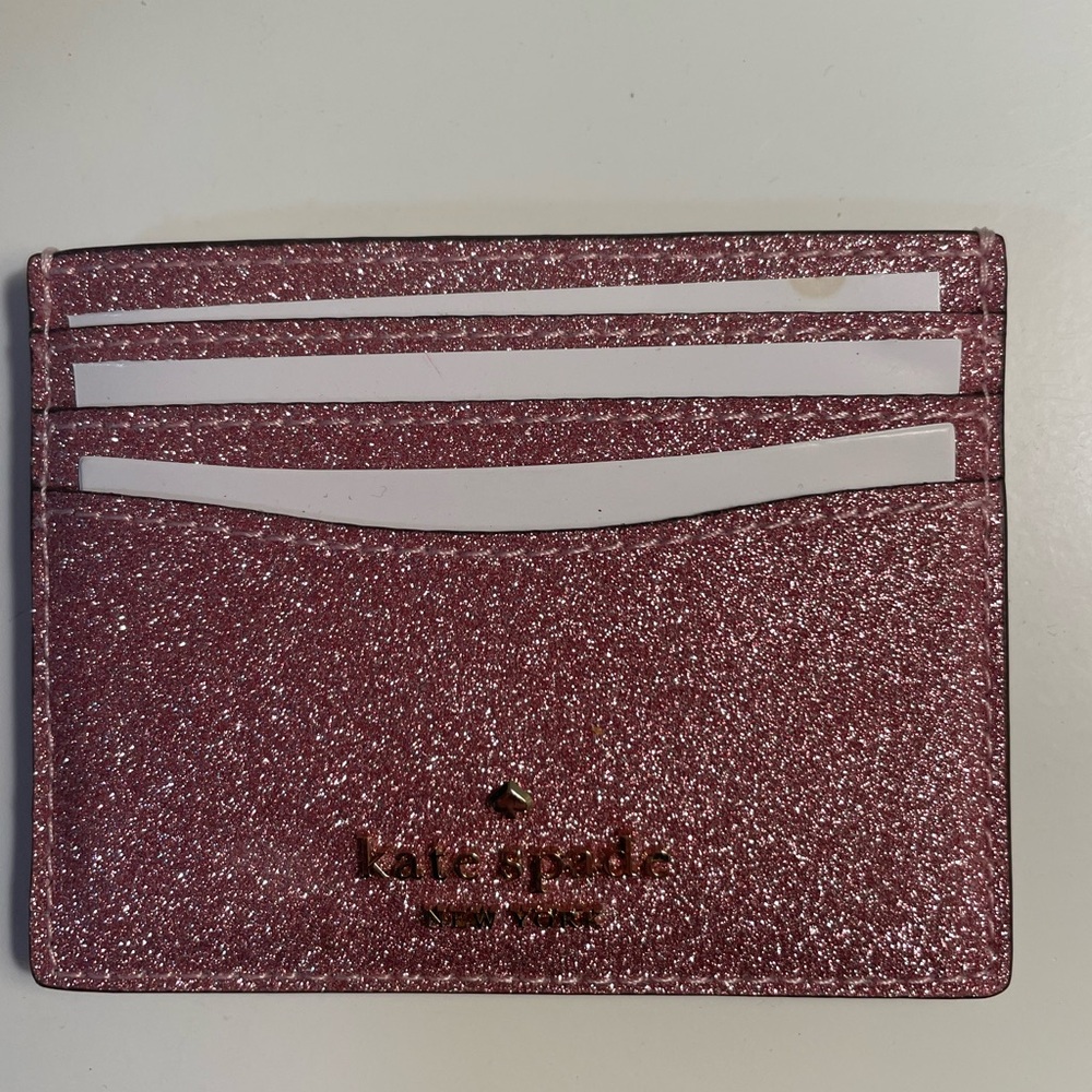 Kate Spade card holder, Light pink & sparkles, NEW